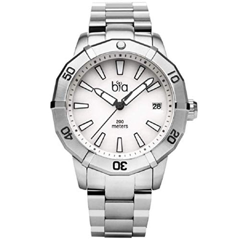 Bia Women's Rosie Japanese Quartz Diving Watch with Stainless Steel Strap, Silver, 18 (Model: B2011)