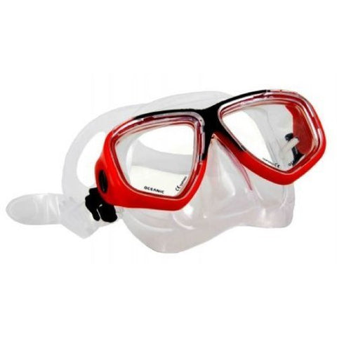 New Oceanic Ion Scuba Diving & Snorkeling Mask (Red) with FREE Neoprene Comfort Strap ($12.95 Value)