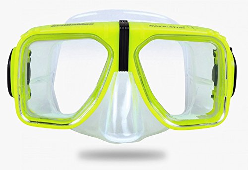 Universal Navigator Scuba Diving & Snorkeling Mask with 2 Window View (Yellow)
