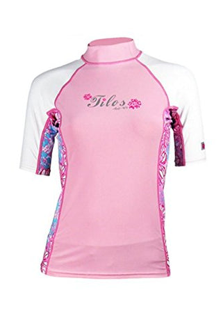 New Tilos Women's 6oz Anti-UV Short Sleeve Rash Guard - Pink (2X-Large)