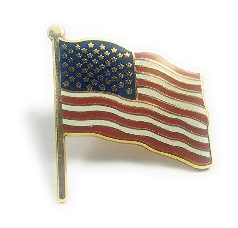 Trident New Collectable United States American Flag Hat & Lapel Pin