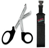 New Safety and Rescue Scuba Diver EMT Scissors Shears with Sheath & Female Connector - Stealthy Midnight Black