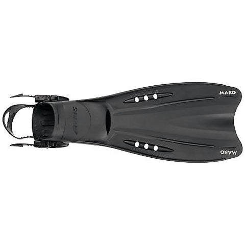 AERIS New Open Heel Scuba Diving & Snorkeling Fins - Black (Size 5-7/X-Small)
