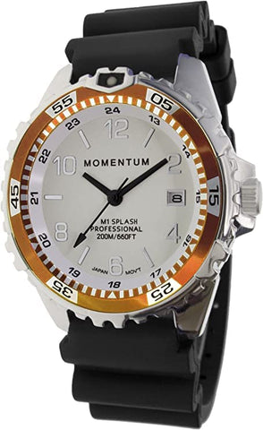 St. Moritz Momentum M1 Splash Dive Watch with Orange Bezel and Black Hyper Rubber Band