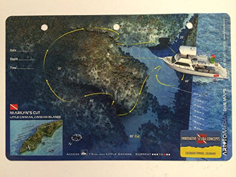 Innovative Scuba New Art to Media Underwater Waterproof 3D Dive Site Map - Marilyn's Cut/Meadows in Little Cayman, Cayman Islands (8.5 x 5.5 Inches) (21.6 x 15cm)/LID
