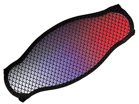 New Comfortable Neoprene Strap Wrapper for Your Scuba Diving & Snorkeling Mask - Red Fish Scales