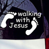 MyScubaShop Walking with Jesus Vinyl Decal Car Sticker - 5.79" x 3.50"