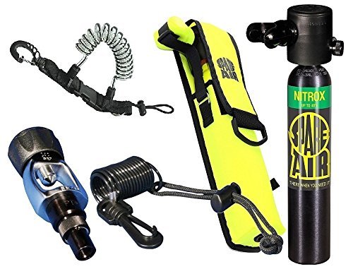 Spare Air New 3.0CF Nitrox Package for Scuba Divers with Fill Adapter, Holster, Leash, and Free Quick Release Coil Lanyard ($15.95 Value)