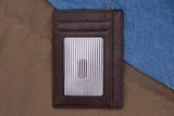 Momentum's Ultra Slim Flatline RFID Wallet | Italian Vegetable Tanned Leather | Clear ID Window