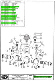 Dacor New Scuba Diving Regulator Annual Overhaul Kit Isometric Drawing - Extreme Plus & Extreme Ice 1st Stage (49661584)
