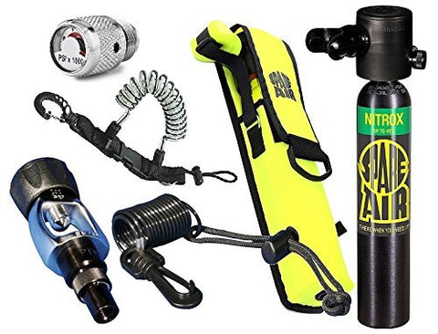 Spare Air New 3.0CF Nitrox Package for Scuba Divers with Dial Gauge Upgrade, Fill Adapter, Holster, Leash, and Free Quick Release Coil Lanyard ($15.95 Value)