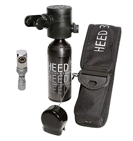 Spare Air - Heed 3 Helicopter Emergency Egress Device for Pilots with Dial Gauge Upgrade & Fill Adapter (TF602) Allowing The User to Fill Directly from a Standard Fill Whip at Their Local Dive Shop