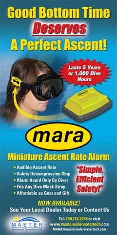 Master Underwater Technologies New Scuba Diving Miniature Ascent Rate Alarm - MARA