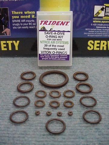 Trident New 20 Piece Viton Save A Dive O-Ring Kit for Nitrox