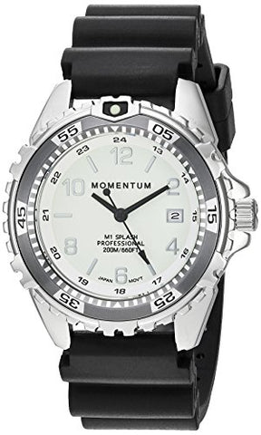 Momentum's Unisex M1 Splash Watch | 200m / 660 ft Water Resistant | Rotating Dive Bezle | Black Band