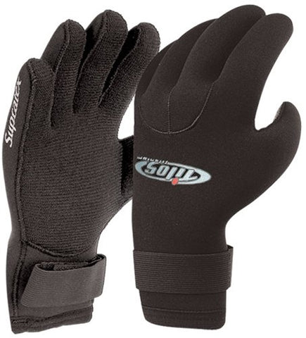 Tilos 5mm SupraTex Velcro Closure Five Finger Gloves (Medium)