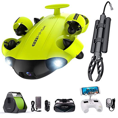 Underwater Drone with 4K UHD Camera, 4000lm LED, VR Glasses, APP Remote Control, Dive to 330ft, Adjustable Tilt-Lock, ROVs for Real Time Viewing, Marine Video, Fishing Camcorder (Large)