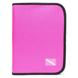 New Innovative Scuba 3 Ring Zippered Log Book Binder with Free Generic Log Insert ($12.95 Value) - Pink with Diver Down Flag