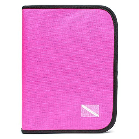 New Innovative Scuba 3 Ring Zippered Log Book Binder with Free Generic Log Insert ($12.95 Value) - Pink with Diver Down Flag