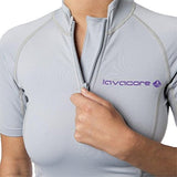 New Women's LavaCore Short Sleeve LavaSkin Shirt (Small) with Front Zipper for Scuba Diving, Surfing, Kayaking, Rafting, Paddling & Many Other WaterSports (Grey)