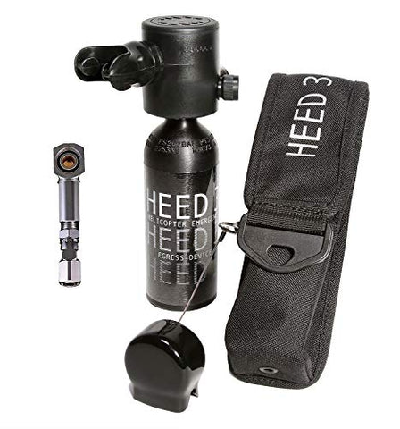 Spare Air - Heed 3 Helicopter Emergency Egress Device for Pilots with Dial Gauge Upgrade & Fill Adapter (TF603) Allowing The User to Fill Directly from a Standard Fill Whip at Their Local Dive Shop