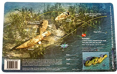 Innovative Scuba Art to Media Underwater Waterproof 3D Dive Site Map - Kimset in Catalina Island, California (8.5 x 5.5 Inches) (21.6 x 15cm)/LID